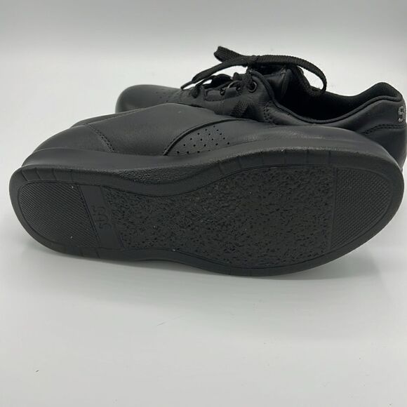 SAS Black Leather Free Time Walking Shoe Sneakers w/ Tripad Comfort Size 6W. B52 - Picture 10 of 11